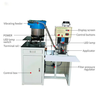 SAA Solid Hollow 3 Pin Power Plug Insert Crimping Machine With Loose Bulk Terminal Vibrating Plate Feed