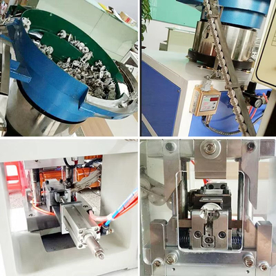 SAA Solid Hollow 3 Pin Power Plug Insert Crimping Machine With Loose Bulk Terminal Vibrating Plate Feed