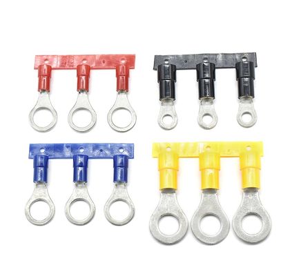 OEM Пользовательский 22 AWG Тип Плоский Медный Клеммный Наконечник Обжимные Изолированные Кольцевые Клеммы
