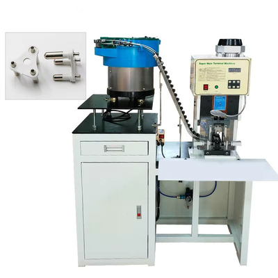 SAA Solid Hollow 3 Pin Power Plug Insert Crimping Machine With Loose Bulk Terminal Vibrating Plate Feed